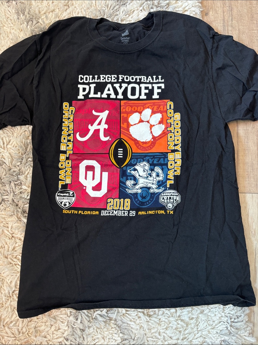 College Football Playoff 2018 Black Graphic T-Shirt - Official Event Design